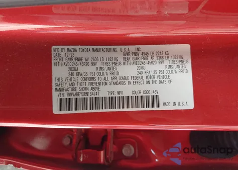 2024 Mazda Cx-50 2.5 Turbo Premium Plus from USA, damaged, VIN 7MMVABEYXRN184747